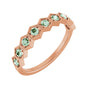 Sapphire Row Natural Gemstone Hexagon Stacking Ring - Alexandrite, 14K Rose Gold (view 2)