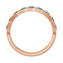 Sapphire Row Natural Gemstone Hexagon Stacking Ring - Alexandrite, 14K Rose Gold (view 3)