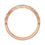 Sapphire Row Natural Gemstone Hexagon Stacking Ring - Blue Zircon, 14K Rose Gold (view 2)