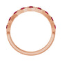 Sapphire Row Natural Gemstone Hexagon Stacking Ring - Ruby, 14K Rose Gold (view 2)