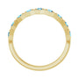 Sapphire Row Natural Gemstone Hexagon Stacking Ring - Aquamarine, 14K Yellow Gold (view 2)