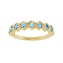 Sapphire Row Natural Gemstone Hexagon Stacking Ring - Aquamarine, 14K Yellow Gold (view 3)