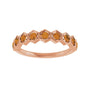 Sapphire Row Natural Gemstone Hexagon Stacking Ring - Citrine, 14K Rose Gold (view 3)