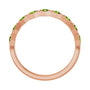 Sapphire Row Natural Gemstone Hexagon Stacking Ring - Peridot, 14K Rose Gold (view 2)