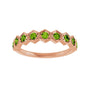 Sapphire Row Natural Gemstone Hexagon Stacking Ring - Peridot, 14K Rose Gold (view 3)