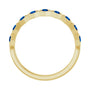 Sapphire Row Natural Gemstone Hexagon Stacking Ring - Blue Sapphire, 14K Yellow Gold (view 2)