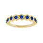 Sapphire Row Natural Gemstone Hexagon Stacking Ring - Blue Sapphire, 14K Yellow Gold (view 3)