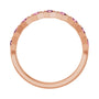 Sapphire Row Natural Gemstone Hexagon Stacking Ring - Pink Tourmaline, 14K Rose Gold (view 2)