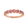 Sapphire Row Natural Gemstone Hexagon Stacking Ring - Pink Tourmaline, 14K Rose Gold (view 3)