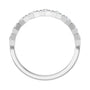 Sapphire Row Natural Gemstone Hexagon Stacking Ring - Diamond, Platinum (view 2)