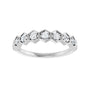 Sapphire Row Natural Gemstone Hexagon Stacking Ring - Diamond, Platinum (view 3)