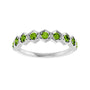 Sapphire Row Natural Gemstone Hexagon Stacking Ring - Peridot, Platinum (view 3)