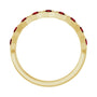 Sapphire Row Natural Gemstone Hexagon Stacking Ring - Mozambique Garnet, 14K Yellow Gold (view 2)