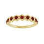 Sapphire Row Natural Gemstone Hexagon Stacking Ring - Mozambique Garnet, 14K Yellow Gold (view 3)