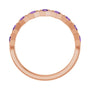 Sapphire Row Natural Gemstone Hexagon Stacking Ring - Amethyst, 14K Rose Gold (view 2)