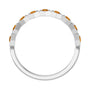 Sapphire Row Natural Gemstone Hexagon Stacking Ring - Citrine, 14K White Gold (view 2)