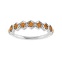 Sapphire Row Natural Gemstone Hexagon Stacking Ring - Citrine, 14K White Gold (view 3)