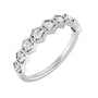 Sapphire Row Natural Gemstone Hexagon Stacking Ring - Diamond, 14K White Gold