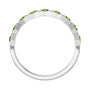 Sapphire Row Natural Gemstone Hexagon Stacking Ring - Peridot, 14K White Gold (view 2)