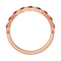 Sapphire Row Natural Gemstone Hexagon Stacking Ring - Mozambique Garnet, 14K Rose Gold (view 2)