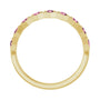 Sapphire Row Natural Gemstone Hexagon Stacking Ring - Pink Tourmaline, 14K Yellow Gold (view 2)