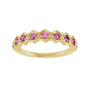 Sapphire Row Natural Gemstone Hexagon Stacking Ring - Pink Tourmaline, 14K Yellow Gold (view 3)