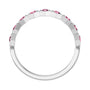 Sapphire Row Natural Gemstone Hexagon Stacking Ring - Pink Tourmaline, 14K White Gold (view 2)