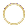 Sapphire Row Natural Gemstone Hexagon Stacking Ring - Amethyst, 14K Yellow Gold (view 2)