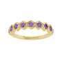 Sapphire Row Natural Gemstone Hexagon Stacking Ring - Amethyst, 14K Yellow Gold (view 3)