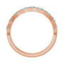 Sapphire Row Natural Gemstone Hexagon Stacking Ring - Aquamarine, 14K Rose Gold (view 2)