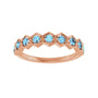 Sapphire Row Natural Gemstone Hexagon Stacking Ring - Aquamarine, 14K Rose Gold (view 3)