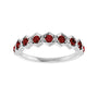 Sapphire Row Natural Gemstone Hexagon Stacking Ring - Mozambique Garnet, 14K White Gold (view 3)