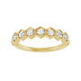 Sapphire Row Natural Gemstone Hexagon Stacking Ring - Diamond, 14K Yellow Gold (view 3)