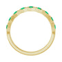 Sapphire Row Natural Gemstone Hexagon Stacking Ring - Emerald, 14K Yellow Gold (view 2)