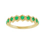 Sapphire Row Natural Gemstone Hexagon Stacking Ring - Emerald, 14K Yellow Gold (view 3)