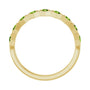 Sapphire Row Natural Gemstone Hexagon Stacking Ring - Peridot, 14K Yellow Gold (view 2)