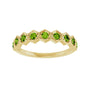 Sapphire Row Natural Gemstone Hexagon Stacking Ring - Peridot, 14K Yellow Gold (view 3)