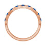 Sapphire Row Natural Gemstone Hexagon Stacking Ring - Blue Sapphire, 14K Rose Gold (view 2)