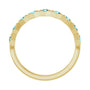 Sapphire Row Natural Gemstone Hexagon Stacking Ring - Blue Zircon, 14K Yellow Gold (view 2)