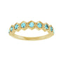 Sapphire Row Natural Gemstone Hexagon Stacking Ring - Blue Zircon, 14K Yellow Gold (view 3)