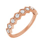 Sapphire Row Lab-Grown Gemstone Hexagon Stacking Ring - Diamond, 14K Rose Gold