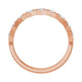 Sapphire Row Lab-Grown Gemstone Hexagon Stacking Ring - Diamond, 14K Rose Gold (view 2)