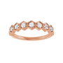 Sapphire Row Lab-Grown Gemstone Hexagon Stacking Ring - Diamond, 14K Rose Gold (view 3)