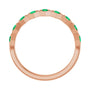 Sapphire Row Lab-Grown Gemstone Hexagon Stacking Ring - Emerald, 14K Rose Gold (view 2)