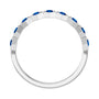 Sapphire Row Lab-Grown Gemstone Hexagon Stacking Ring - Blue Sapphire, Platinum (view 2)