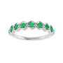 Sapphire Row Lab-Grown Gemstone Hexagon Stacking Ring - Emerald, 14K White Gold (view 3)