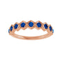Sapphire Row Lab-Grown Gemstone Hexagon Stacking Ring - Blue Sapphire, 14K Rose Gold (view 3)