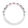 Sapphire Row Lab-Grown Gemstone Hexagon Stacking Ring - Ruby, Platinum (view 2)