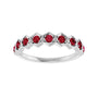 Sapphire Row Lab-Grown Gemstone Hexagon Stacking Ring - Ruby, Platinum (view 3)