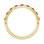 Sapphire Row Lab-Grown Gemstone Hexagon Stacking Ring - Ruby, 14K Yellow Gold (view 2)